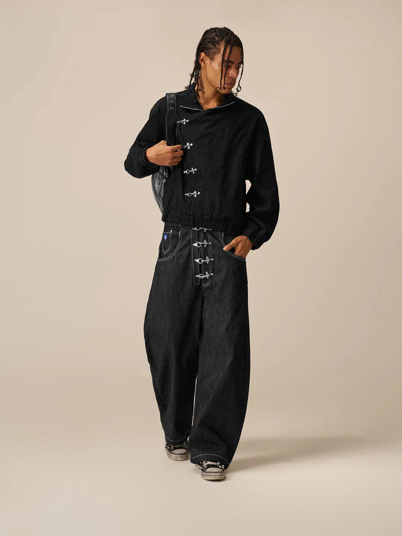 [Pre-Order] Aelfric Eden Metal Button Raw Barrel Jeans