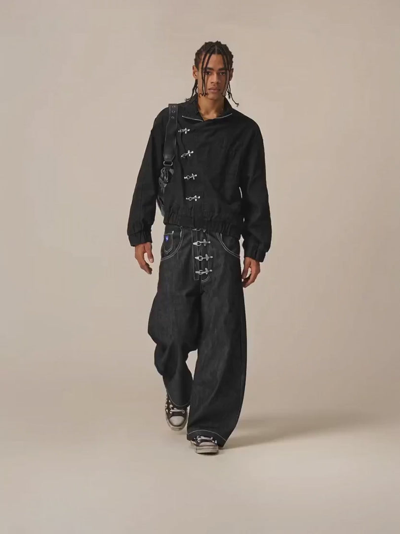 [Pre-Order] Aelfric Eden Metal Button Raw Barrel Jeans